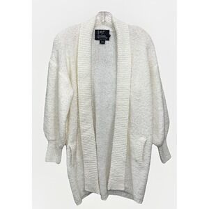 Monto Par Le‎ Chois Vintage 1980's Ivory Open Front Chunky Knit Cardigan Women M